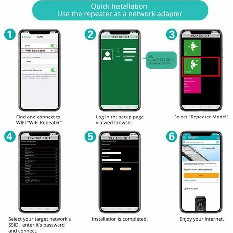 Répéteur WLAN, Amplificateur WLAN Amplificateur D'extension De Signal Réseau Sans Fil 300 Mbit / S, Amplificateur De Signal WiFi Avec Bouton WPS / Mode AP Compatible Avec Tous Les Appareils WLAN LangR 4 Répéteur WLAN, Amplificateur WLAN Amplificateur D'extension De Signal Réseau Sans Fil 300 Mbit / S, Amplificateur De Signal WiFi Avec Bouton WPS / Mode AP Compatible Avec Tous Les Appareils WLAN LangR – Image 4