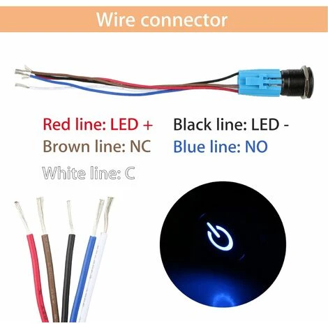 Interrupteur à Bouton Poussoir De Verrouillage En Métal DC 12V, Interrupteur Marche / Arrêt SPDT De Bateau De Camion De RV De Voiture à 4 Broches, Interrupteur Marin Rond étanche Avec Lumière LED Bleu 2 Interrupteur à Bouton Poussoir De Verrouillage En Métal DC 12V, Interrupteur Marche / Arrêt SPDT De Bateau De Camion De RV De Voiture à 4 Broches, Interrupteur Marin Rond étanche Avec Lumière LED Bleu – Image 2
