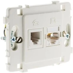 Prise RJ11 + RJ45 Nu Blanc - Clarys