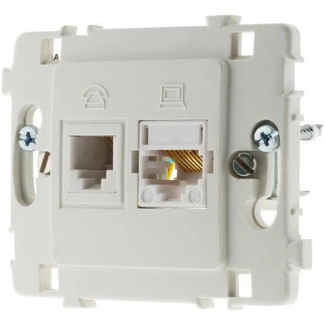 Prise RJ11 + RJ45 Nu Blanc - Clarys 3 Prise RJ11 + RJ45 Nu Blanc - Clarys – Image 3