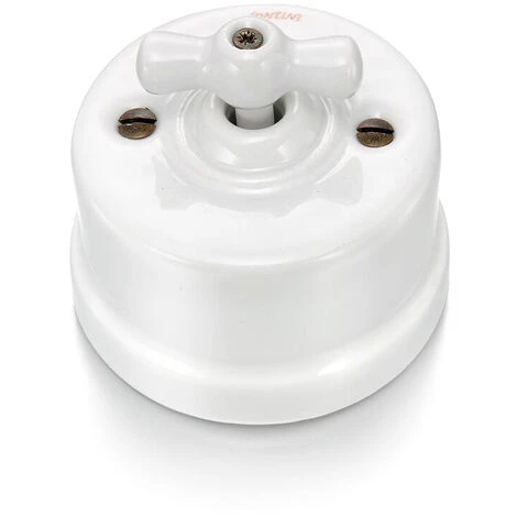 GARBY - Interrupteur Va & Vient Porcelaine Blanche Manette Porcelaine Blanche 10A-250V - Réf. 30308173 - FONTINI 3 GARBY - Interrupteur Va & Vient Porcelaine Blanche Manette Porcelaine Blanche 10A-250V - Réf. 30308173 - FONTINI – Image 3
