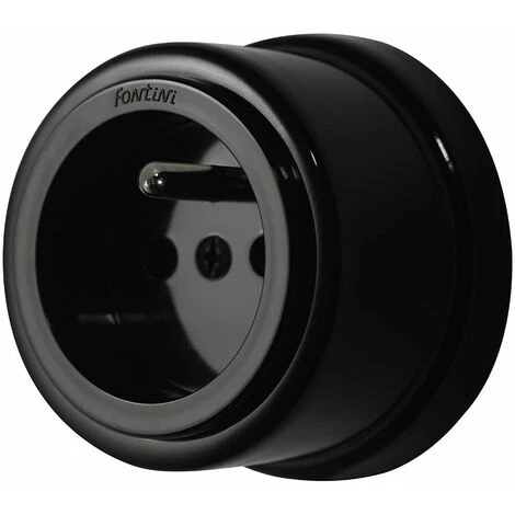 GARBY - Prise Avec Terre Porcelaine Noire 16A-250V Réf. 30208273 - FONTINI 1 GARBY - Prise Avec Terre Porcelaine Noire 16A-250V Réf. 30208273 - FONTINI
