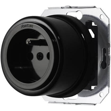 GARBY - Prise Avec Terre Porcelaine Noire 16A-250V Réf. 30208273 - FONTINI 2 GARBY - Prise Avec Terre Porcelaine Noire 16A-250V Réf. 30208273 - FONTINI – Image 2