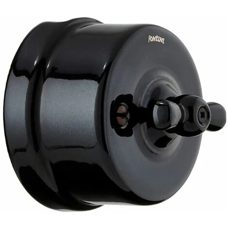 GARBY - Interrupteur Va & Vient Porcelaine Noire Manette Porcelaine Noire 10A-250V - Réf. 30308273 - FONTINI 1 GARBY - Interrupteur Va & Vient Porcelaine Noire Manette Porcelaine Noire 10A-250V - Réf. 30308273 - FONTINI
