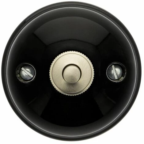 GARBY - Bouton Poussoir Porcelaine Noire 10A-250V Réf. 30310273 - FONTINI 1 GARBY - Bouton Poussoir Porcelaine Noire 10A-250V Réf. 30310273 - FONTINI