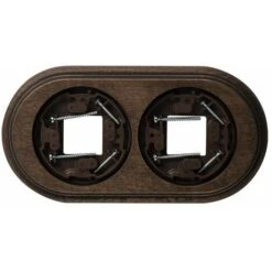 GARBY - Socle Décoratif Bois Hêtre Vieilli 2 Postes Réf. 30802213 - FONTINI