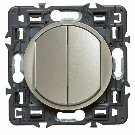 Legrand Celiane Double Interrupteur Ou Double Va Et Vient 10A Titane à Composer 1 Legrand Celiane Double Interrupteur Ou Double Va Et Vient 10A Titane à Composer