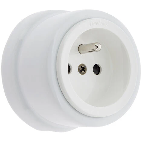 GARBY - Prise Avec Terre Porcelaine Blanche 16A-250V Réf. 30208173 - FONTINI 2 GARBY - Prise Avec Terre Porcelaine Blanche 16A-250V Réf. 30208173 - FONTINI – Image 2
