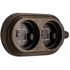 GARBY - Socle Décoratif Bois Hêtre Vieilli 2 Postes Saillie 1 Liaison Verticale Réf. 30822213 - FONTINI