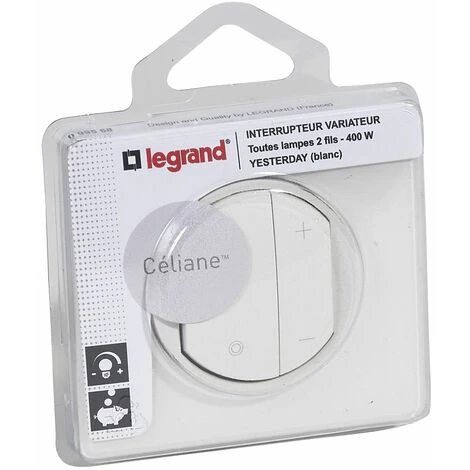 Legrand Ecovariateur Avec Plaque Céliane - Toutes Lampes - Blanc 1 Legrand Ecovariateur Avec Plaque Céliane - Toutes Lampes - Blanc