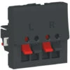 Schneider® Unica - Prise Haut-parleur 2 Sorties Rouge + Noir - 2 Mod - Anthraci - Méca Seul (NU348654)