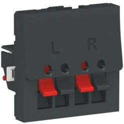 Schneider® Unica - Prise Haut-parleur 2 Sorties Rouge + Noir - 2 Mod - Anthraci - Méca Seul (NU348654)