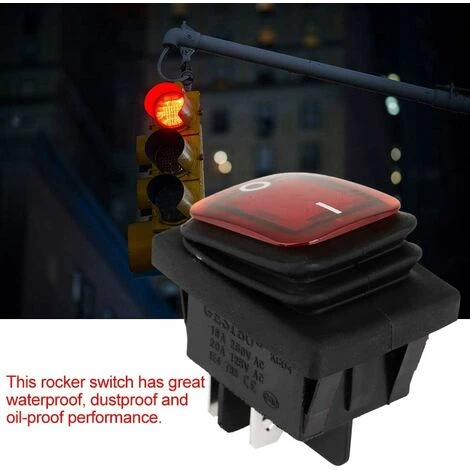 Interrupteur 4 Broches On-Off - Bascule Pièces/Jeu Noir Étanche 2 Positions Lampe Rouge Vert 2 Interrupteur 4 Broches On-Off - Bascule Pièces/Jeu Noir Étanche 2 Positions Lampe Rouge Vert – Image 2