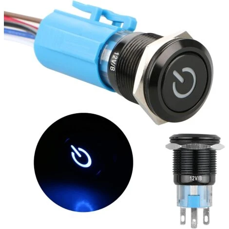 AIDUCHO Interrupteur à Bouton Poussoir De Verrouillage En Métal DC 12V, Interrupteur Marche / Arrêt SPDT De Bateau De Camion De RV De Voiture à 4 Broches, Interrupteur Marin Rond étanche Avec Lumière 1 AIDUCHO Interrupteur à Bouton Poussoir De Verrouillage En Métal DC 12V, Interrupteur Marche / Arrêt SPDT De Bateau De Camion De RV De Voiture à 4 Broches, Interrupteur Marin Rond étanche Avec Lumière