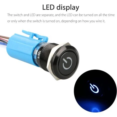 AIDUCHO Interrupteur à Bouton Poussoir De Verrouillage En Métal DC 12V, Interrupteur Marche / Arrêt SPDT De Bateau De Camion De RV De Voiture à 4 Broches, Interrupteur Marin Rond étanche Avec Lumière 4 AIDUCHO Interrupteur à Bouton Poussoir De Verrouillage En Métal DC 12V, Interrupteur Marche / Arrêt SPDT De Bateau De Camion De RV De Voiture à 4 Broches, Interrupteur Marin Rond étanche Avec Lumière – Image 4
