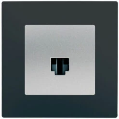 Prise RJ45 Silver Delta Viva + Plaque Anthracite - SIEMENS - SIEMENS