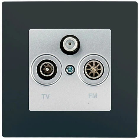 Prise TV FM SAT Silver Delta Viva + Plaque Anthracite - SIEMENS - SIEMENS 1 Prise TV FM SAT Silver Delta Viva + Plaque Anthracite - SIEMENS - SIEMENS