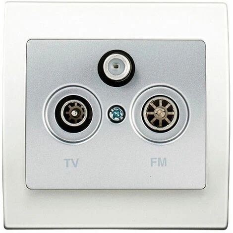 Prise TV/FM/SAT Silver Delta Iris + Plaque Basic Blanc - SIEMENS - SIEMENS 1 Prise TV/FM/SAT Silver Delta Iris + Plaque Basic Blanc - SIEMENS - SIEMENS