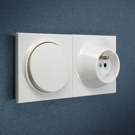 Va-et-vient + Prise 2 P+T Blanc Neo Evo - FONTINI 2 Va-et-vient + Prise 2 P+T Blanc Neo Evo - FONTINI – Image 2