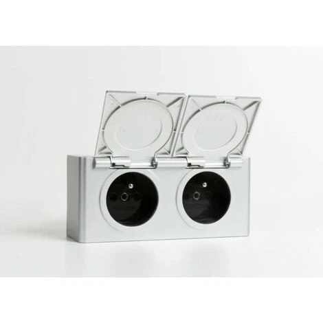 Royal Plaza Freya Combibox 2x Prise D'électricité Gris 1 Royal Plaza Freya Combibox 2x Prise D'électricité Gris