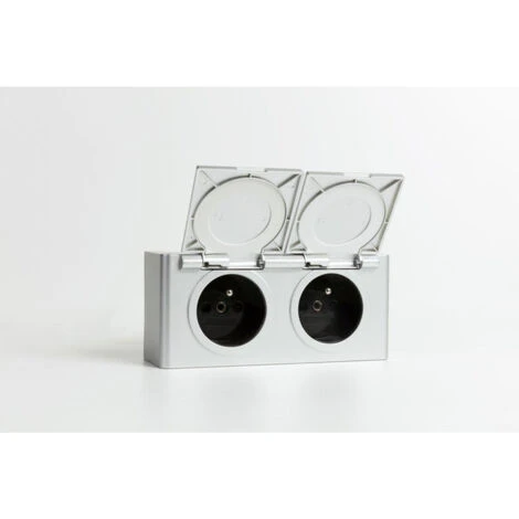 Royal Plaza Freya Combibox 2x Prise D'électricité Gris 2 Royal Plaza Freya Combibox 2x Prise D'électricité Gris – Image 2