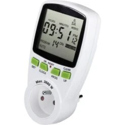 Programmateur Horaire Pour Prise électrique Renkforce 1289404 Numérique Programme Hebdomadaire 3680 W IP20 Fonction Com