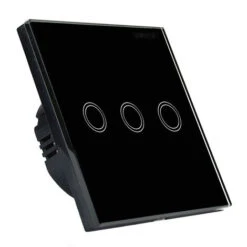 Bouton De Sonnette Interrupteur Tactile Va Et Vient,Interrupteur Tactile Avec Capteur Tactile Panneau Verre Cristal-Guazhuni （Noir）