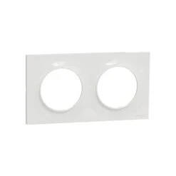 Schneider® Odace Styl, Plaque Blanc 2 Postes Horizontaux Ou Verticaux Entraxe 71mm