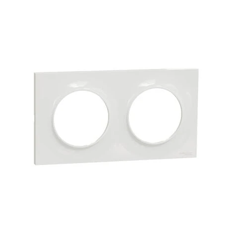Schneider® Odace Styl, Plaque Blanc 2 Postes Horizontaux Ou Verticaux Entraxe 71mm 1 Schneider® Odace Styl, Plaque Blanc 2 Postes Horizontaux Ou Verticaux Entraxe 71mm