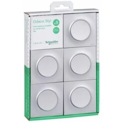 Odace Lot De 5 Va Et Vient A Vis Avec Plaque Brochable Aluminium, Schneider Electric, Ref. SHN0412532