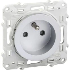 Odace Lot De 5 PC2P+T à Vis Connex Rapide Sans Plaque Aluminium, Schneider Electric, Ref. SHN0412410