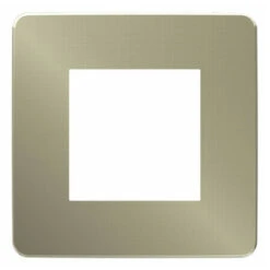 Unica Studio Métal Plaque 1P Bronze Liseré Blanc , Schneider Electric Ref. NU280250F