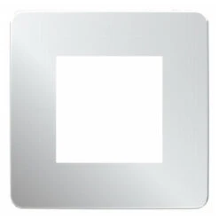 Unica Studio Métal Plaque 1P Aluminium Liseré Blanc , Schneider Electric Ref. NU280255F