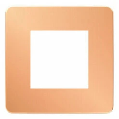 Unica Studio Métal Plaque 1P Cuivre Liseré Blanc , Schneider Electric Ref. NU280257F