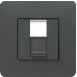 Unica Anthracite Prise RJ45 Cat6 + Plaque Studio 1P, Schneider Electric Ref. SHN0512828