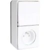 Mureva Styl PC+Va Et Vient Verticale Blanc Saillie Complet IP55 IK08, Schneider Electric Ref. SHN0212466