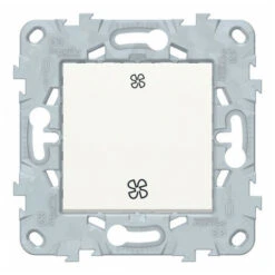 Unica Blanc Commande VMC 2 Vitesses - 10A - 2Modules, Schneider Electric Ref. NU520320VMCF