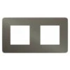 Unica Studio Métal Plaque 2P Black Alu Liseré Anthracite, Schneider Electric Ref. NU280453F