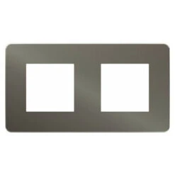 Unica Studio Métal Plaque 2P Black Alu Liseré Anthracite, Schneider Electric Ref. NU280453F