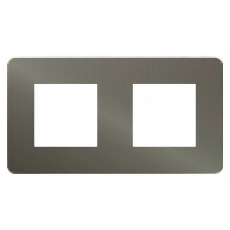 Unica Studio Métal Plaque 2P Black Alu Liseré Anthracite, Schneider Electric Ref. NU280453F 1 Unica Studio Métal Plaque 2P Black Alu Liseré Anthracite, Schneider Electric Ref. NU280453F