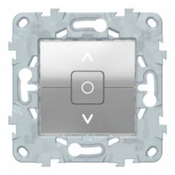 Unica Alu Interrupteur Volet Roulant 6A 3Touches 2Mod, Schneider Electric Ref. NU520830F