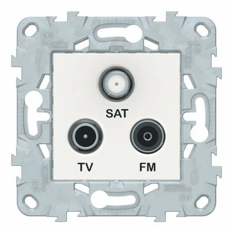 Unica Prise TV/FM/SAT Blanc, 1 Entrée, à Vis, Schneider Electric Ref. NU545018F 1 Unica Prise TV/FM/SAT Blanc, 1 Entrée, à Vis, Schneider Electric Ref. NU545018F