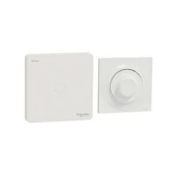 Wiser Kit Eclairage Connecte Variateur Rotatif Odace + Passerelle + Plaque Styl Blc 1P Hub, Schneider Electric, Ref. CCTFR5201