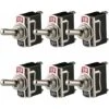 Interrupteur à Bascule 12V-24V-48V-110V/10A, 220V-230V/6A, SPST Métal Interrupteur à Levier, On/Off 2 Positions 2 Broches, Pour Voiture Tableau De Bord Lumière (Pack De 6, Noir)