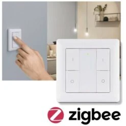 Commutateur Sans Fil Paulmann SH ZB Wandtaster Doppelwippe On/Off/Dimm 50134 N/A N/A -Legrand || Schneider® Soldes Boutique 55410832 3