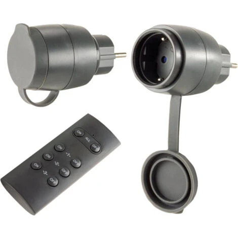 Ensemble Interrupteur Sans Fil 2+1 Mini Extérieur Noir 1 Ensemble Interrupteur Sans Fil 2+1 Mini Extérieur Noir