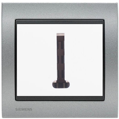 Prise Téléphone Blanc Delta Iris + Plaque Métal Texturé Alu Silver - SIEMENS - SIEMENS 1 Prise Téléphone Blanc Delta Iris + Plaque Métal Texturé Alu Silver - SIEMENS - SIEMENS