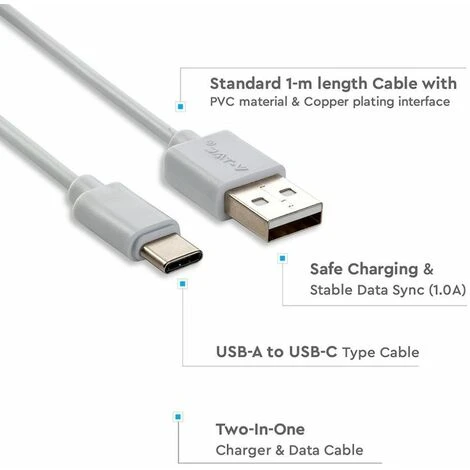 V-TAC Câble Micro USB Type C Couleur Blanche - Série Pearl 4 V-TAC Câble Micro USB Type C Couleur Blanche - Série Pearl – Image 4