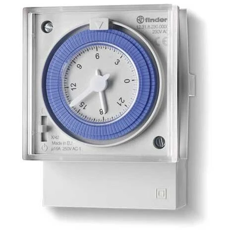 Interrupteur Horaire électromécanique Programme Journalier 1 Contact Inverseur 16A Montage En Façade Type 12.31 Finder 123182300000 1 Interrupteur Horaire électromécanique Programme Journalier 1 Contact Inverseur 16A Montage En Façade Type 12.31 Finder 123182300000