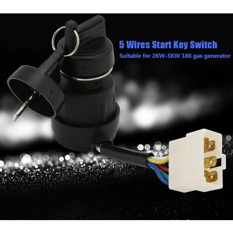 5 Fils Interrupteur à Clé De Démarrage Pour Groupe Électrogène à Essence 6KW - 5KW 186 188 2 5 Fils Interrupteur à Clé De Démarrage Pour Groupe Électrogène à Essence 6KW - 5KW 186 188 – Image 2